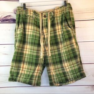 Abercrombie & Fitch Men’s Button Fly Plaid Shorts
